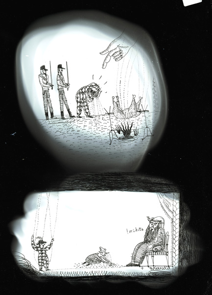 Ilustração para As Aventuras de Pinóquio, 2013, Cliché Verre